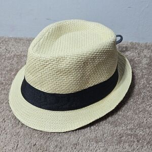 Classic Cream Fedora Hat with Black Band